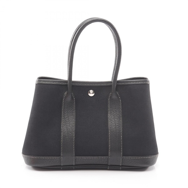 HERMES Garden Party TTPM Tote Handbag canvas Negonda leather Black SHW Used I