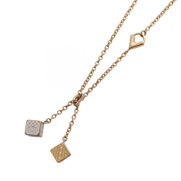 LOUIS VUITTON Lucky gram Necklace Pendant Gold Plated GHW SHW Used women