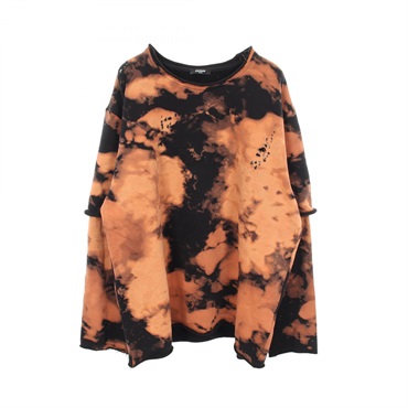 BALMAIN Tie-dye Distressed Long sleeved Sweatshirt weat cotton Used size XXL