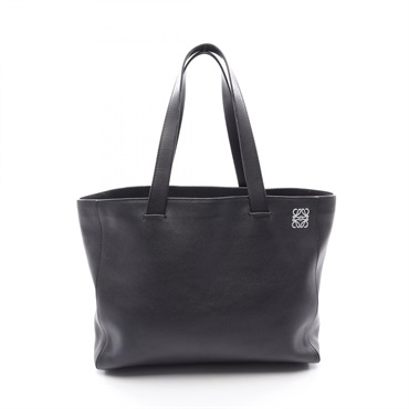 LOEWE EAST WEST SHOPPER SMALL Tote hand Bag leather Black Used Women