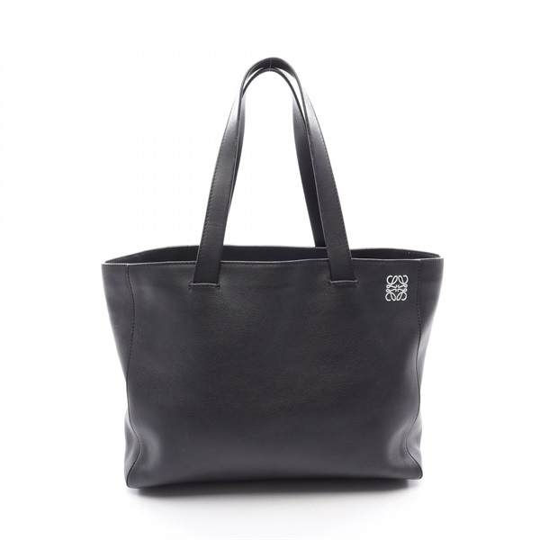LOEWE EAST WEST SHOPPER SMALL Tote hand Bag leather Black Used Women