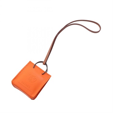 HERMES Sac Orange bag charm Y Agneau milo Feu Gold Used Women