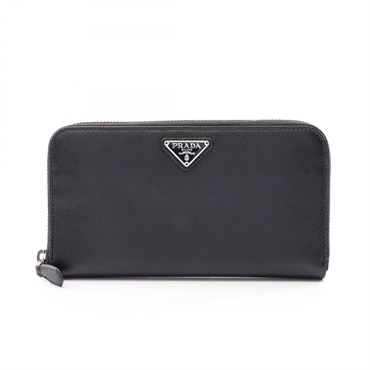 PRADA SAFFIANO Around long wallet M506A Saffiano leather Black Used unisex