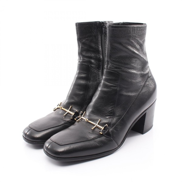 SAINT LAURENT PARIS Elbio boots leather Black #41.5 Used Women