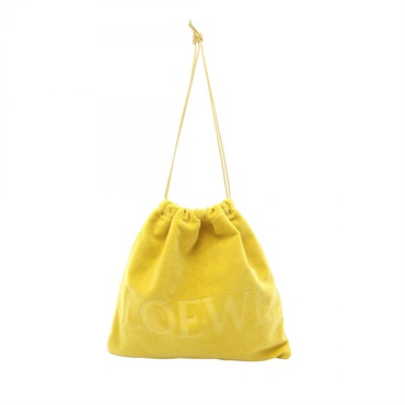 LOEWE Drawstring pouch Shoulder Bag C822Q29X21 cotton Yellow Used Women