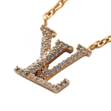 LOUIS VUITTON Collier LV Iconic Necklace Pendant GP Rhinestone Used Women