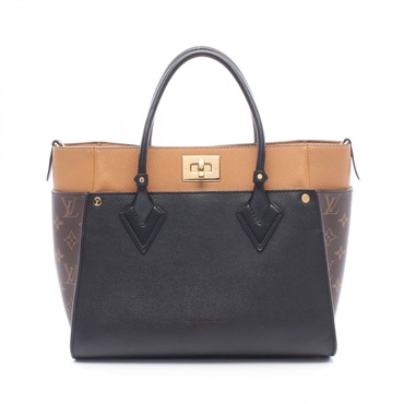 LOUIS VUITTON On My Side MM Tote Handbag M53823 Monogram leather Black Used LV