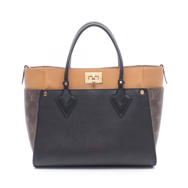 LOUIS VUITTON On My Side MM Tote Handbag M53823 Monogram leather Black Used LV