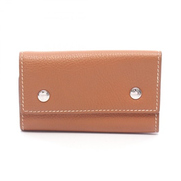 HERMES Sellier Etui 6 Key case holder Clemence leather Brown Used Women D SHW
