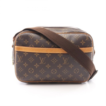 LOUIS VUITTON Reporter PM Shoulder crossbody Bag M45254 Monogram leather Brown