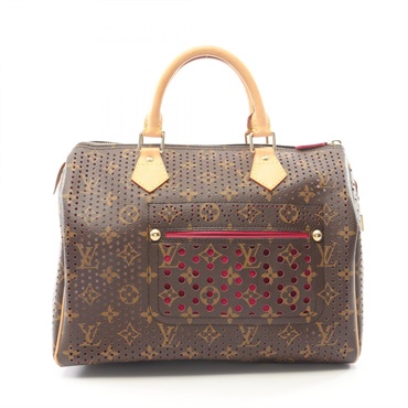 LOUIS VUITTON Speedy 30 Handbag M95180 Monogra Perfo leather Fuschia Used Women