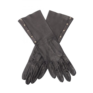 GUCCI Studs Gloves Arm cover leather Black Used Women size 7
