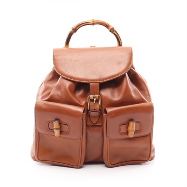 GUCCI Bamboo Rucksack Backpack leather Brown Used Women