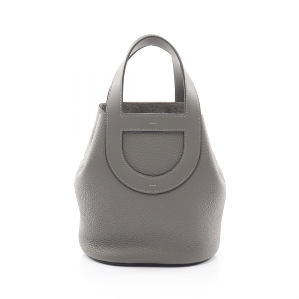 HERMES In the Loop 18 Handbag Clemence Swift leather Gray Grimayer Used U GHW