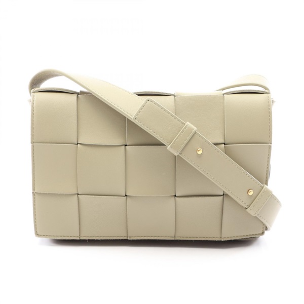BOTTEGA VENETA Cassette Maxi Intrecciato Shoulder crossbody Bag leather Khaki