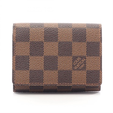 LOUIS VUITTON Enveloppe carte de Visit name card holder N62920 Damier Ebene Used