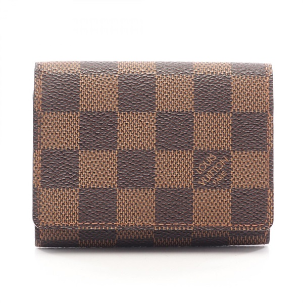 LOUIS VUITTON Enveloppe carte de Visit name card holder N62920 Damier Ebene Used