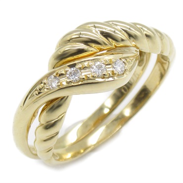 STAR JEWELRY Diamond Ring 18KYG Yellow Gold Used women US size 5.6