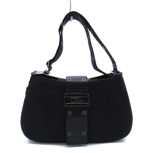 Dior Shoulder Bag Hand canvas leather Black Used Women