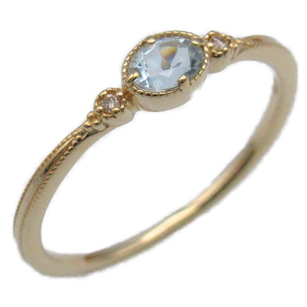NOJESS Colored stone Ring diamond 10KYG Yellow gold Blue Used US size 5.8