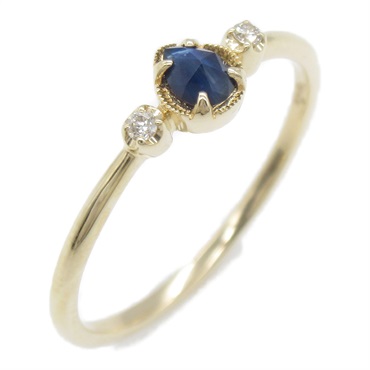 agete gemstone colored stone diamond Ring 10KYG yellow gold US size 5.5 Used