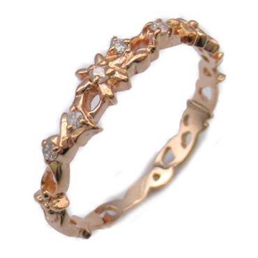 agete diamond Ring 10KPRG pink rose gold Used US size 5.5