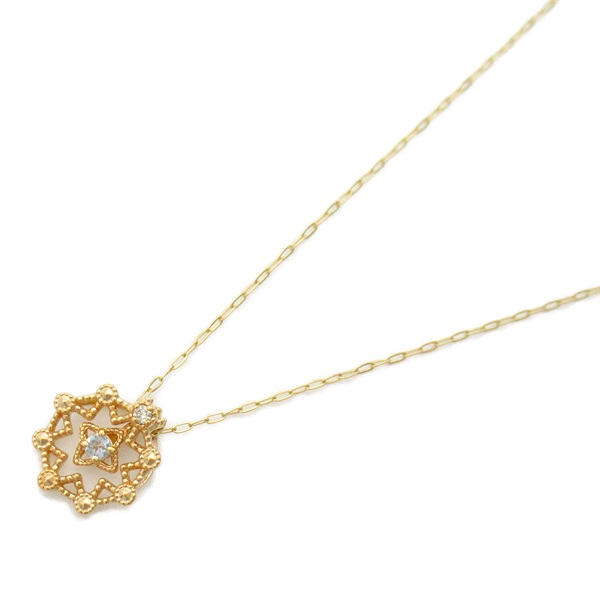 NOJESS Colored stone Diamond Necklace 10KYG Yellow Gold Blue Used women pendant