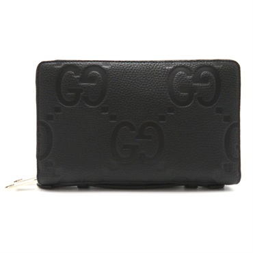 GUCCI Jumbo Document around Wallet organizer 751760AABY01000 leather Black