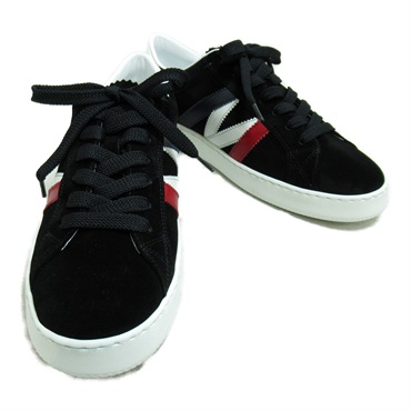 MONCLER sneakers shoes 4M00290M2923P9042.5 Suede Black NEW mens size 42 1/2