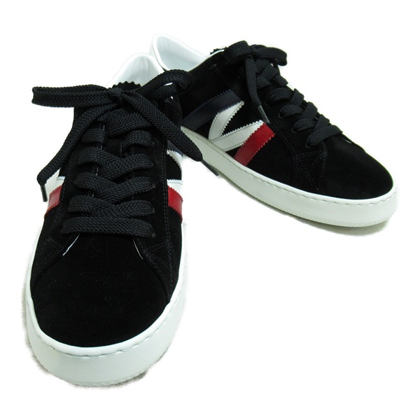 MONCLER sneakers shoes 4M00290M2923P9042.5 Suede Black NEW mens size 42 1/2