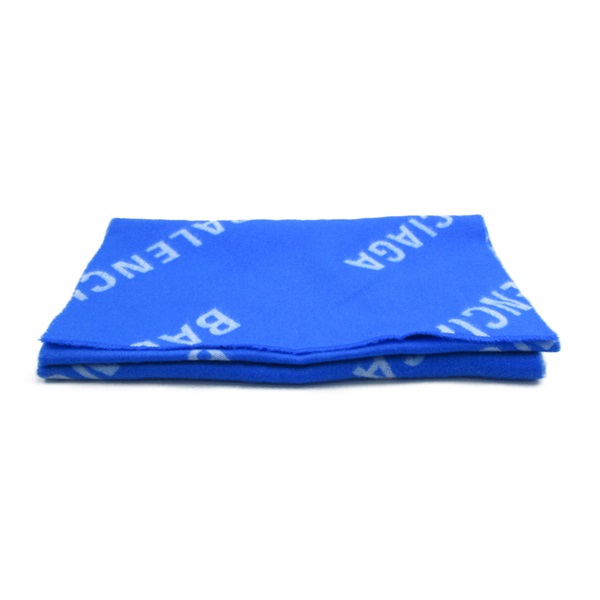BALENCIAGA Scarf stole wrap shawl 685514420B84277 wool Blue new