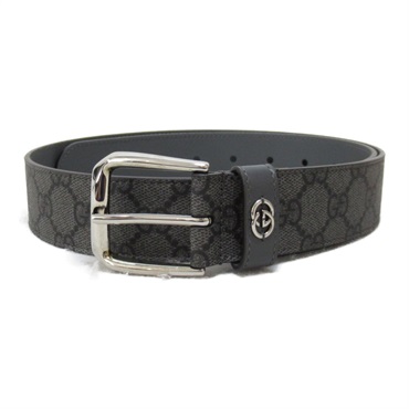 GUCCI Belt interlocking G 673921FABY3124485 GG Supreme Canvas Gray NEW mens SHW