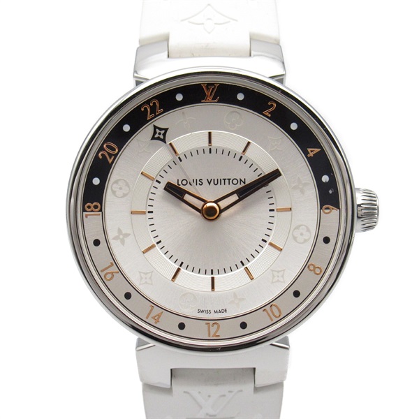 LOUIS VUITTON tambour moon Wrist Watch QA104Z Quartz Stainless Steel Used Women