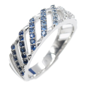 Vendome Aoyama Sapphire Ring 18KWG White Gold Blue Used US size 8.3 women