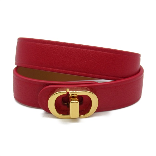 Christian Dior 30 MONTAIGNE Double Bracelet B1760WOMCMD06RS Calfskin metal Red