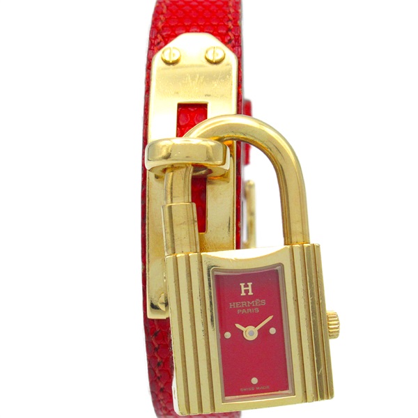 HERMES Kelly watch Wrist Watch KE1.201 Quartz Gold Plated leather Used Women