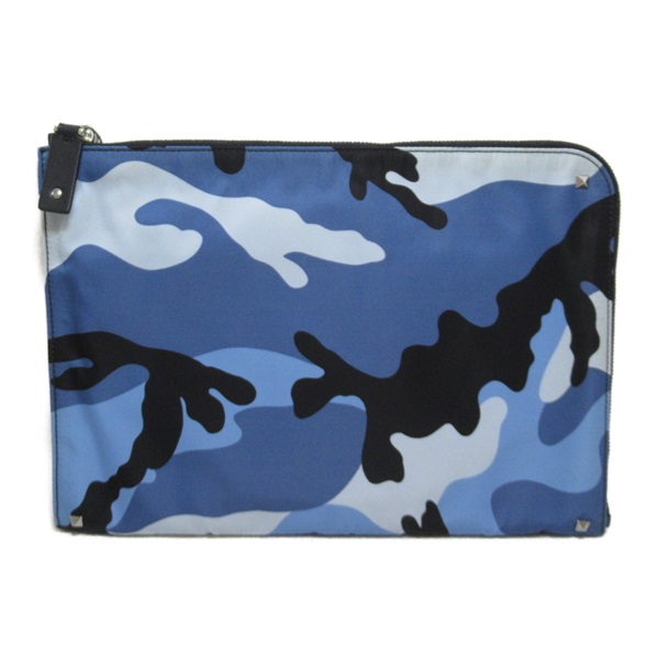 Valentino Business clutch bag QY2B0457RDXM1P Nylon Blue camouflage Used unisex