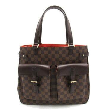 LOUIS VUITTON Uzes Tote hand Bag N51128 Damier canvas Brown Ebene Used LV