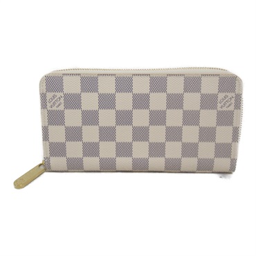 LOUIS VUITTON Zippy Round Long Wallet N41660 Damier Azur canvas Beige Used LV