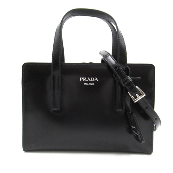 PRADA 2way Shoulder Hand Bag 1BA357ZO6F0002 leather Black Used Women