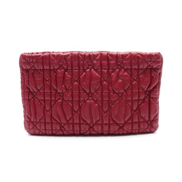 Dior Canage business clutch bag leather Bordeaux Used Women