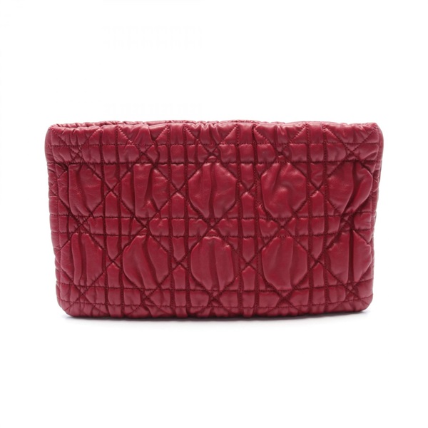 Dior Canage business clutch bag leather Bordeaux Used Women