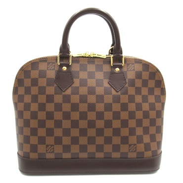 LOUIS VUITTON Alma hand zipped bag N51131 Damier Canvas Ebene Used LV women