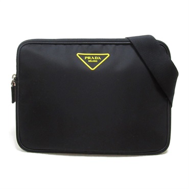 PRADA Shoulder Bag crossbody 2VH116 Nylon Black Used unisex