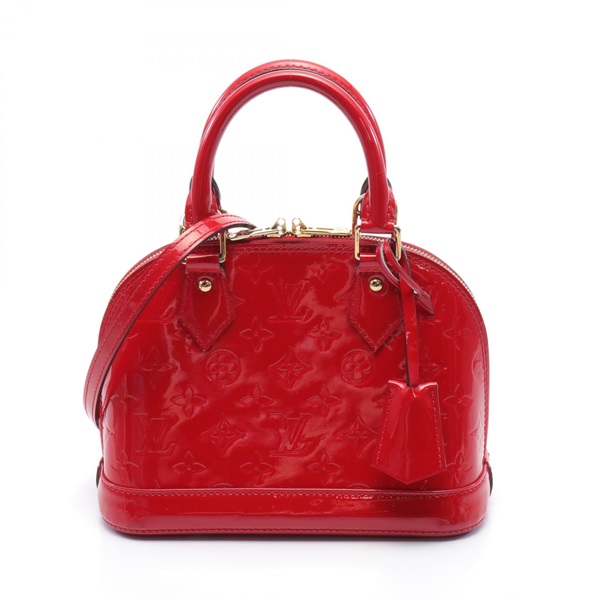 LOUIS VUITTON Alma BB Shoulder Hand bag M90174 Monogram Vernis leather Cerise LV