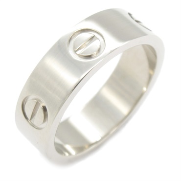 CARTIER Love Ring 18KWG White Gold Used US size 5.75 #51 unisex