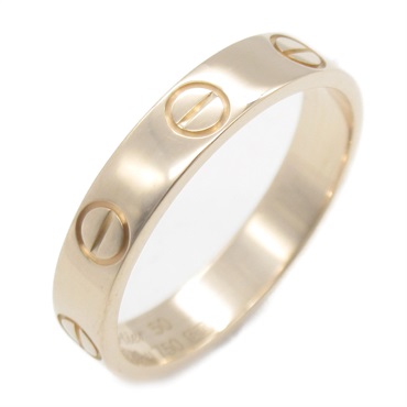 CARTIER Mini Love Ring 18KPG Pink Rose Gold Used US size 5.5 #50 women