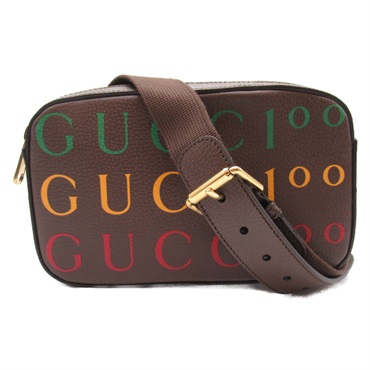 GUCCI belt bag 602695 Calfskin Leather Brown Used unisex