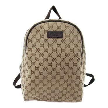 GUCCI Rucksack Backpack 449906 GG canvas Beige Brown Used Women