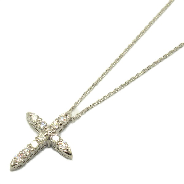 JEWELRY Diamond Necklace Pt850 Platinum Clear Used Cross motif